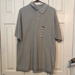 Heather Gray Classic Polo Shirt with Short Sleeves